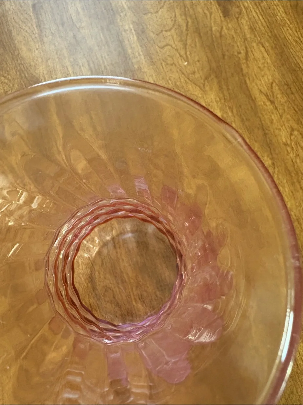Vintage Indiana Glass Pink Ropes Decorative Glass Vase
